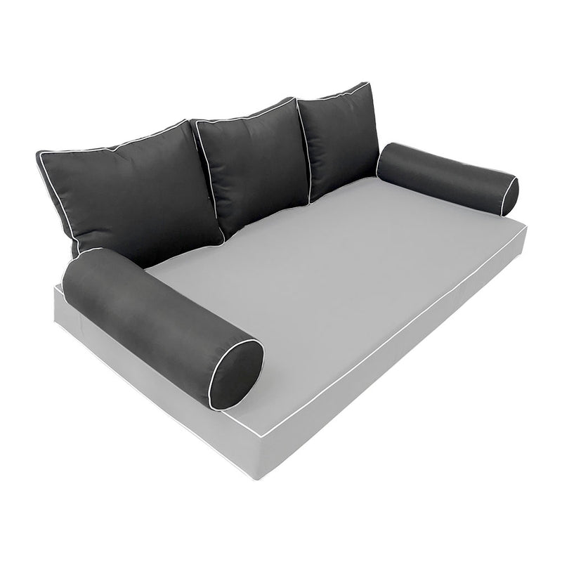 Model-3 TWIN SIZE Bolster & Back Pillow Cushion Outdoor SLIP COVER ONLY