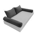 Model-4 TWIN SIZE Bolster & Back Pillow Cushion Outdoor SLIP COVER ONLY
