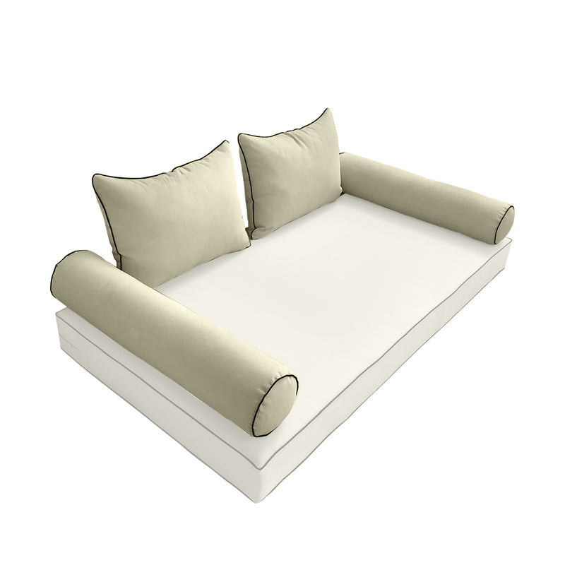 Model-4 FULL SIZE Bolster & Back Pillow Cushion Outdoor SLIP COVER ONLY
