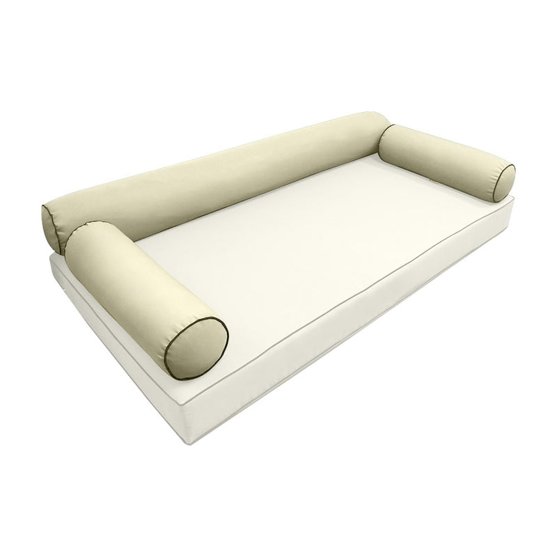 Model-6 TWIN SIZE Bolster & Back Pillow Cushion Outdoor SLIP COVER ONLY