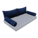 Model-2 QUEEN SIZE Bolster & Back Pillow Cushion Outdoor SLIP COVER ONLY