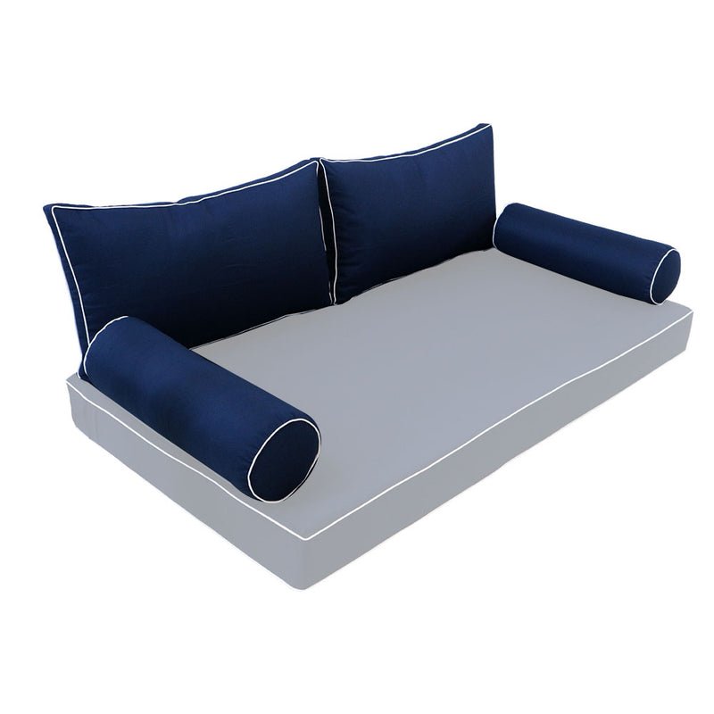 Model-2 FULL SIZE Bolster & Back Pillow Cushion Outdoor SLIP COVER ONLY