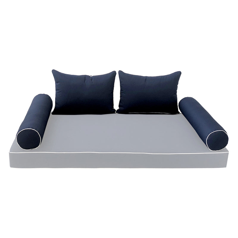 Model-4 FULL SIZE Bolster & Back Pillow Cushion Outdoor SLIP COVER ONLY