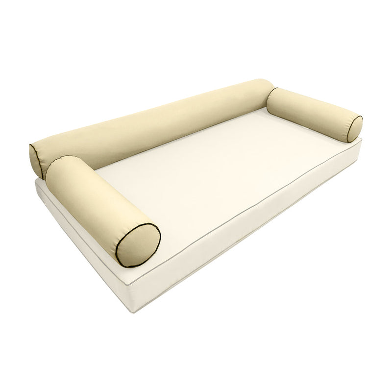 Model-6 TWIN SIZE Bolster & Back Pillow Cushion Outdoor SLIP COVER ONLY