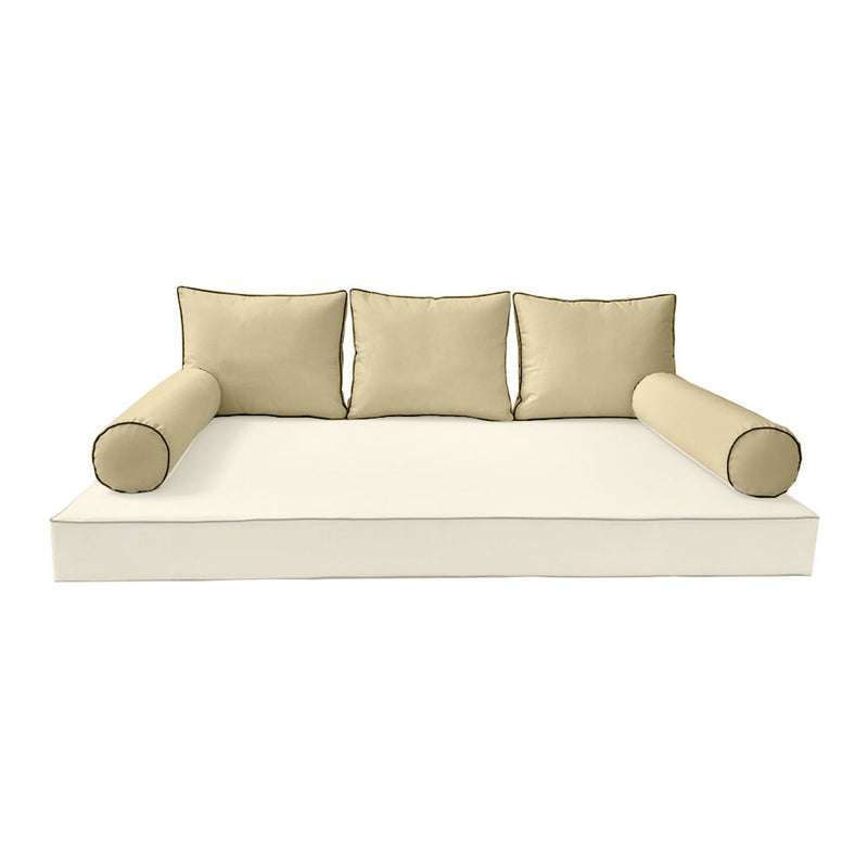 Model-3 TWIN SIZE Bolster & Back Pillow Cushion Outdoor SLIP COVER ONLY