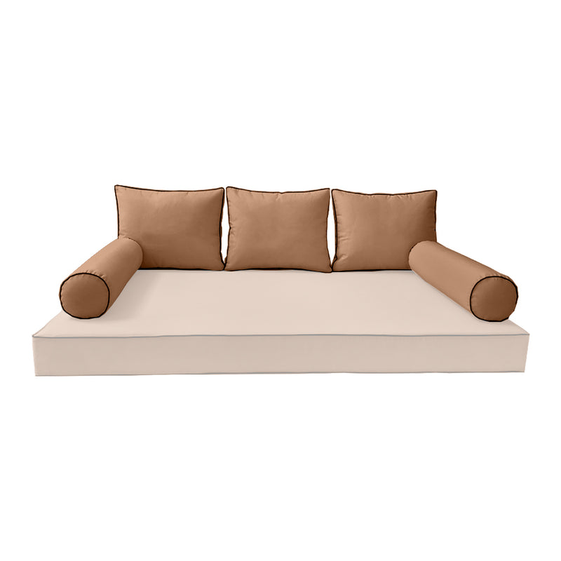 Model-3 TWIN SIZE Bolster & Back Pillow Cushion Outdoor SLIP COVER ONLY