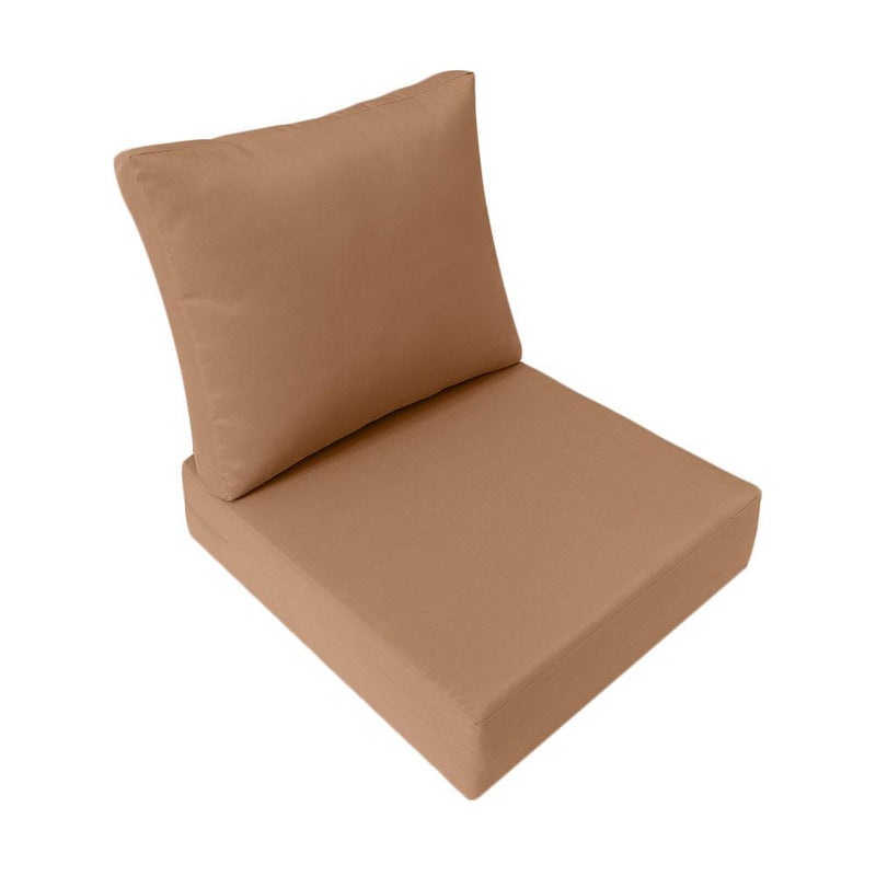Large Size Outdoor Deep Seat Back Rest Bolster Cushion Insert and Slip Cover Set