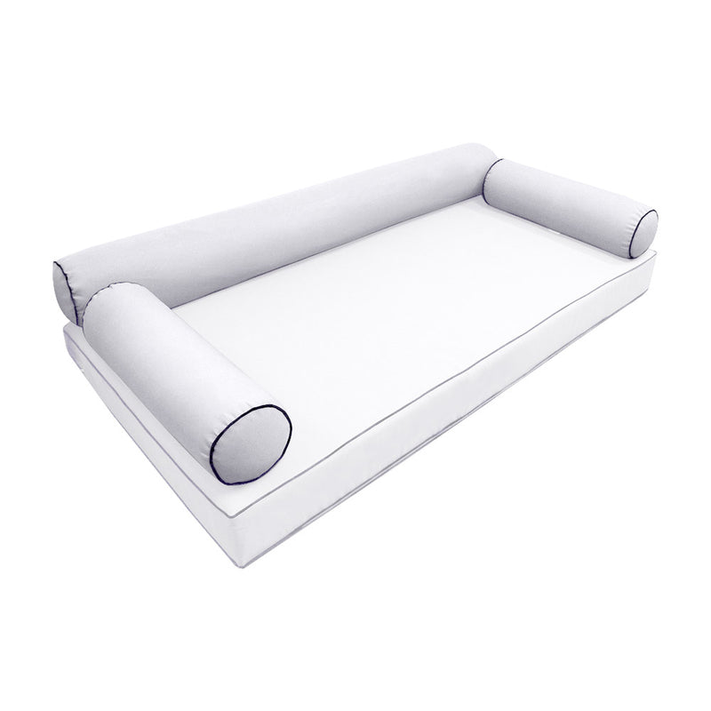 Model-6 TWIN SIZE Bolster & Back Pillow Cushion Outdoor SLIP COVER ONLY