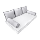 Model-3 QUEEN SIZE Bolster & Back Pillow Cushion Outdoor SLIP COVER ONLY