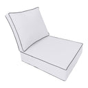 Large Size Outdoor Deep Seat Back Rest Bolster Cushion Insert and Slip Cover Set