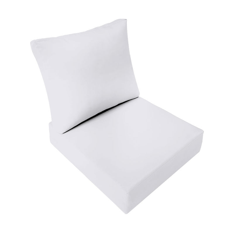 Small Size Outdoor Deep Seat Back Rest Bolster Cushion Insert and Slip Cover Set