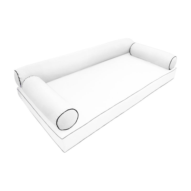 Model-6 TWIN SIZE Bolster & Back Pillow Cushion Outdoor SLIP COVER ONLY