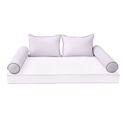 Model-4 TWIN SIZE Bolster & Back Pillow Cushion Outdoor SLIP COVER ONLY