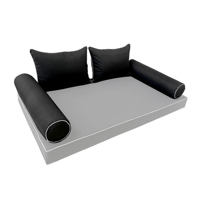 Model-4 FULL SIZE Bolster & Back Pillow Cushion Outdoor SLIP COVER ONLY