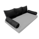 Model-3 QUEEN SIZE Bolster & Back Pillow Cushion Outdoor SLIP COVER ONLY
