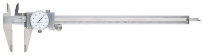 Stainless Steel 12" Mechanical Dial Caliper Measures Outside Inside Ruler Scale