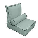 Large Size Outdoor Deep Seat Back Rest Bolster Cushion Insert and Slip Cover Set