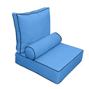 Large Size Outdoor Deep Seat Back Rest Bolster Cushion Insert and Slip Cover Set