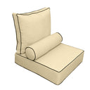 Large Size Outdoor Deep Seat Back Rest Bolster Cushion Insert and Slip Cover Set