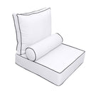Large Size Outdoor Deep Seat Back Rest Bolster Cushion Insert and Slip Cover Set