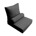 Large Size Outdoor Deep Seat Back Rest Bolster Cushion Insert and Slip Cover Set