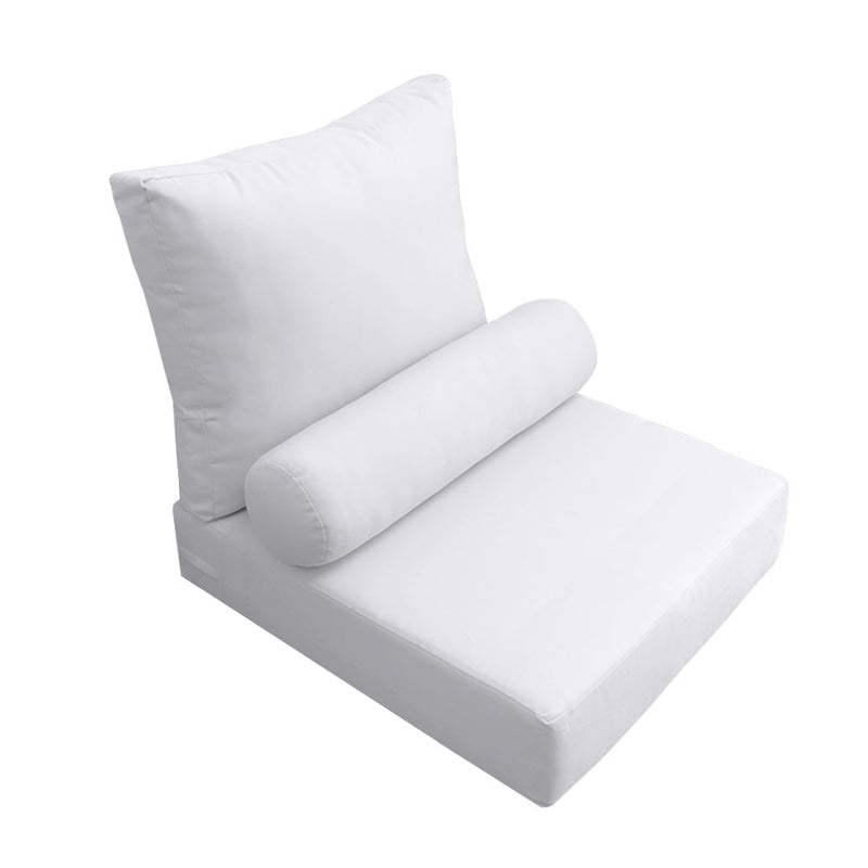 Large Size Outdoor Deep Seat Back Rest Bolster Cushion Insert and Slip Cover Set