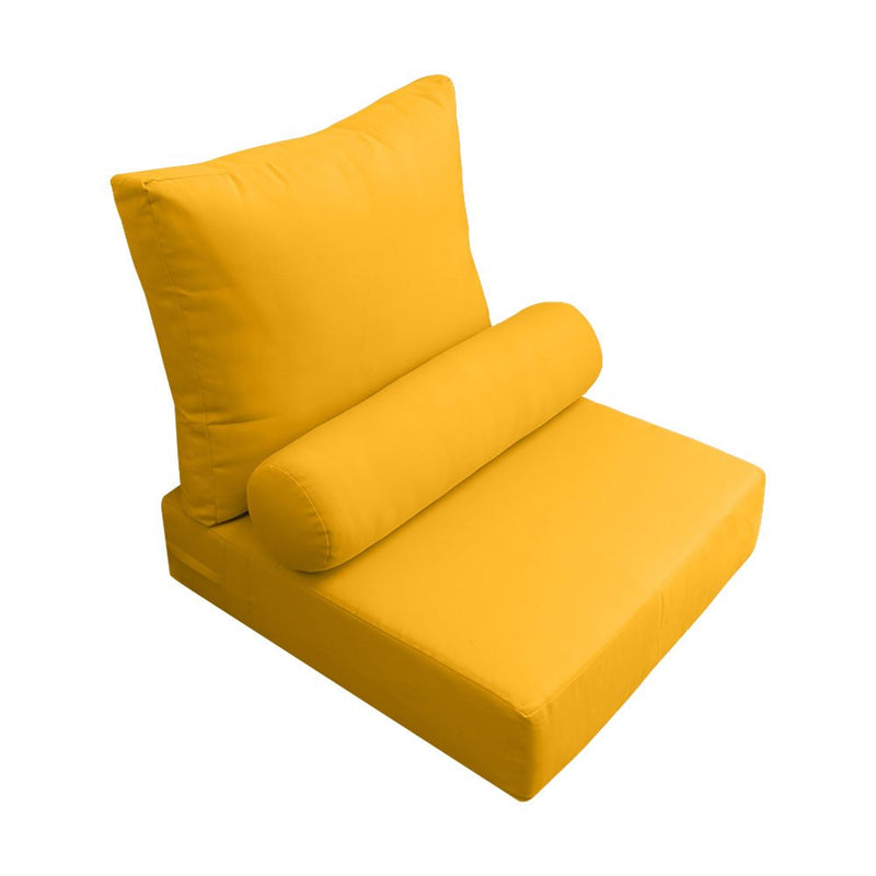 Large Size Outdoor Deep Seat Back Rest Bolster Cushion Insert and Slip Cover Set