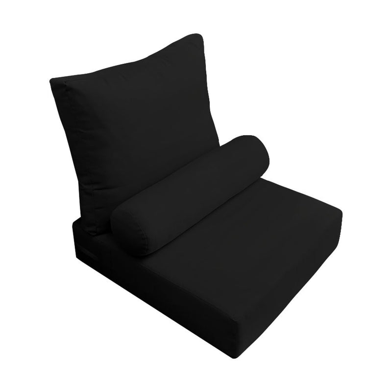 Large Size Outdoor Deep Seat Back Rest Bolster Cushion Insert and Slip Cover Set