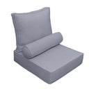 Large Size Outdoor Deep Seat Back Rest Bolster Cushion Insert and Slip Cover Set