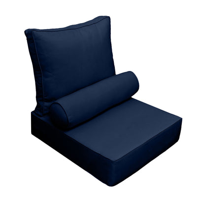 Large Size Outdoor Deep Seat Back Rest Bolster Cushion Insert and Slip Cover Set