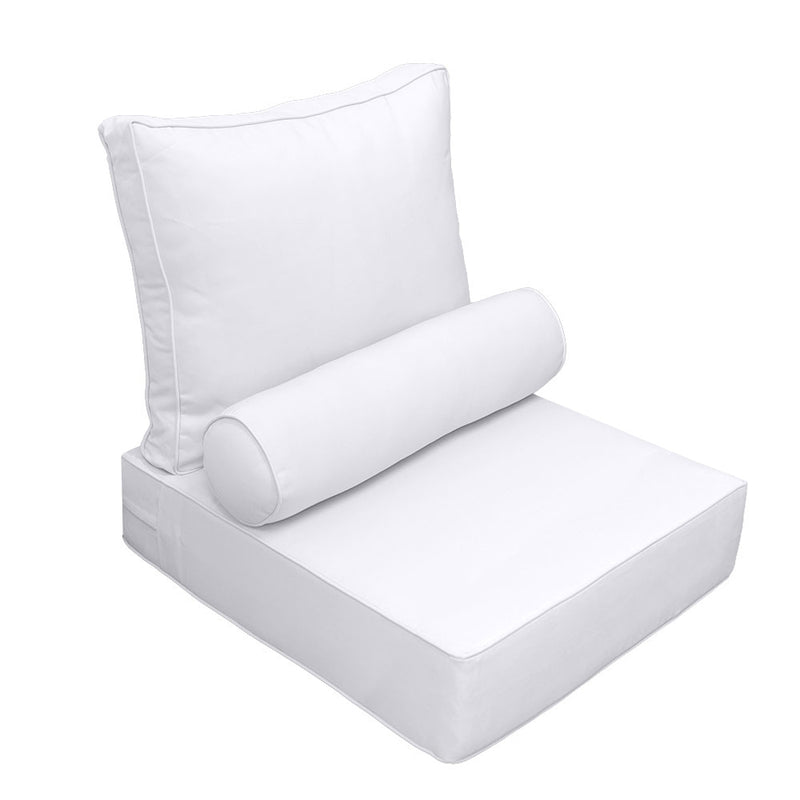 Large Size Outdoor Deep Seat Back Rest Bolster Cushion Insert and Slip Cover Set