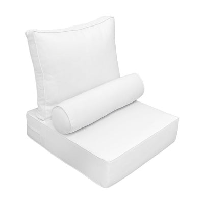Large Size Outdoor Deep Seat Back Rest Bolster Cushion Insert and Slip Cover Set