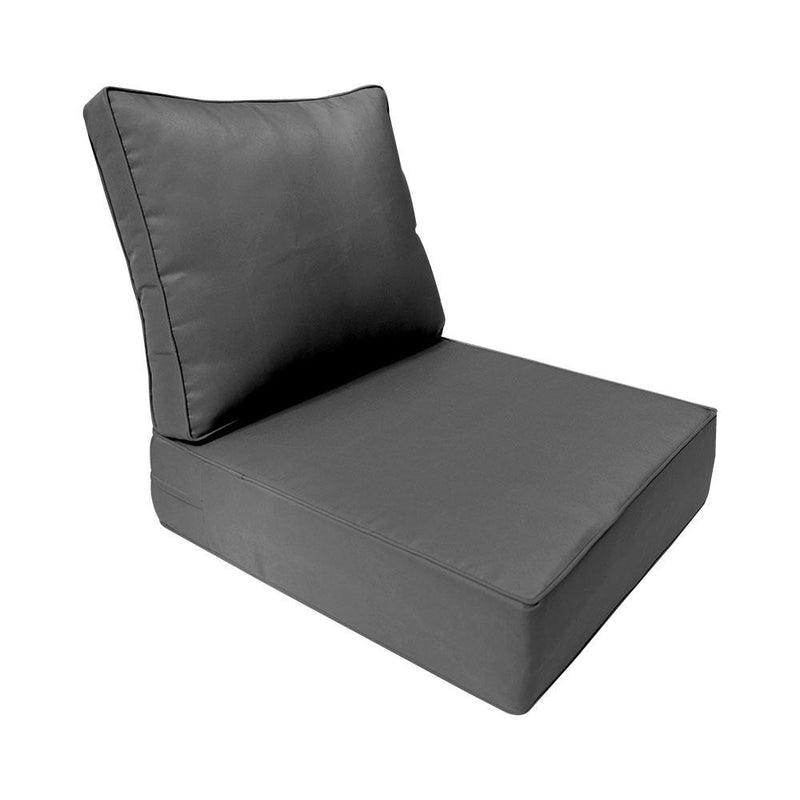 Large Size Outdoor Deep Seat Back Rest Bolster Cushion Insert and Slip Cover Set
