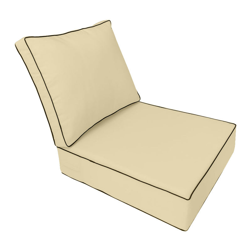 Large Size Outdoor Deep Seat Back Rest Bolster Cushion Insert and Slip Cover Set