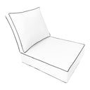 Large Size Outdoor Deep Seat Back Rest Bolster Cushion Insert and Slip Cover Set