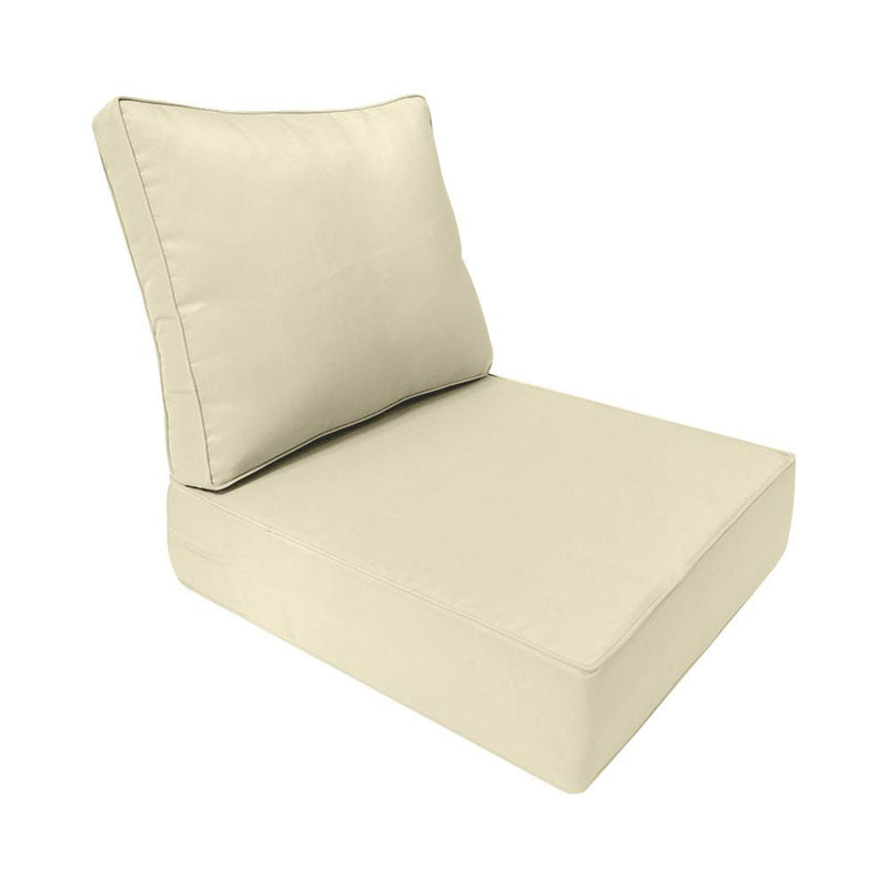 Large Size Outdoor Deep Seat Back Rest Bolster Cushion Insert and Slip Cover Set