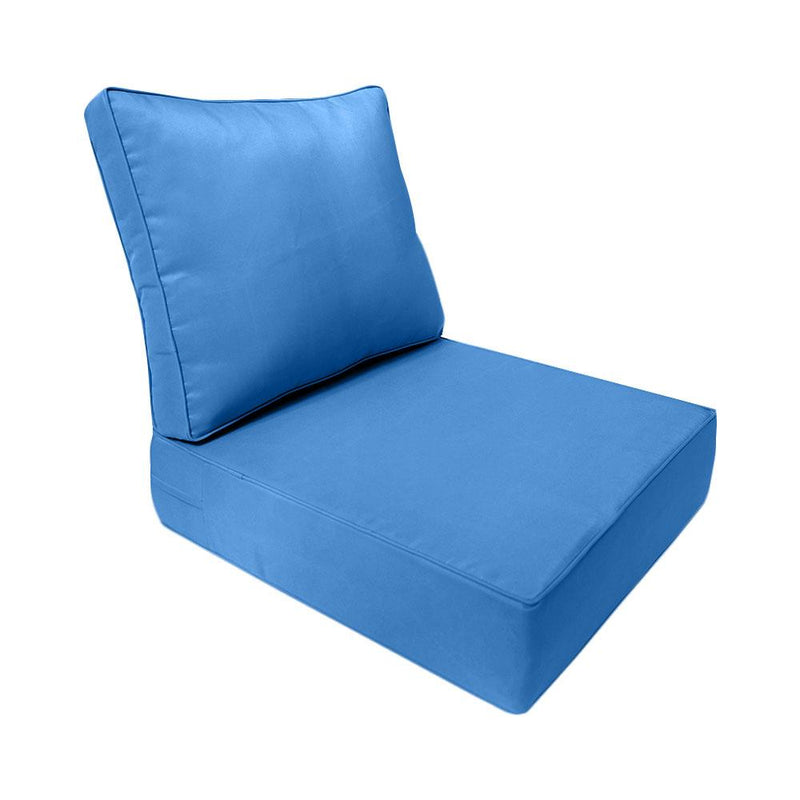 Large Size Outdoor Deep Seat Back Rest Bolster Cushion Insert and Slip Cover Set