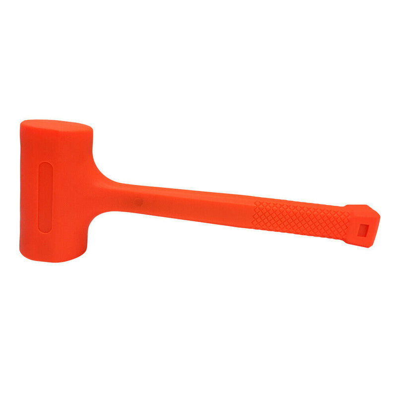 12"L Orange Dead Blow Rubber Mallet 1 LB Non-Marring And Non-Sparking Soft