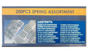 200 PCS Spring Assortment Compressed Extended Zinc Plated