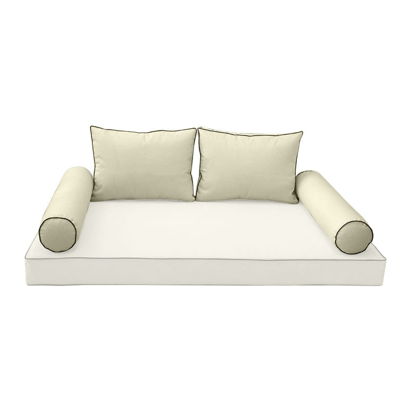 Model-1 CRIB SIZE Bolster & Back Pillow Cushion Outdoor SLIP COVER ONLY