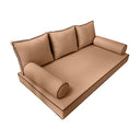 Model-3 Crib Size (52" x 28" x 6") Outdoor Daybed Mattress Bolster Backrest Cushion Pillow |COVERS ONLY|