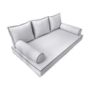 Model-3 Twin-XL Size (80" x 39" x 6") Outdoor Daybed Mattress Bolster Backrest Cushion Pillow |COVERS ONLY|