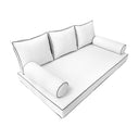 Model-3 Twin-XL Size (80" x 39" x 6") Outdoor Daybed Mattress Bolster Backrest Cushion Pillow |COVERS ONLY|