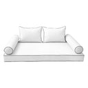 Model-4 Twin-XL Size (80" x 39" x 6") Outdoor Daybed Mattress Bolster Backrest Cushion Pillow |COVERS ONLY|