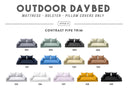 Polyester Fabric Sample Swatch Set for Outdoor Daybed,Patio Porch Swing Bed | 13 Colors