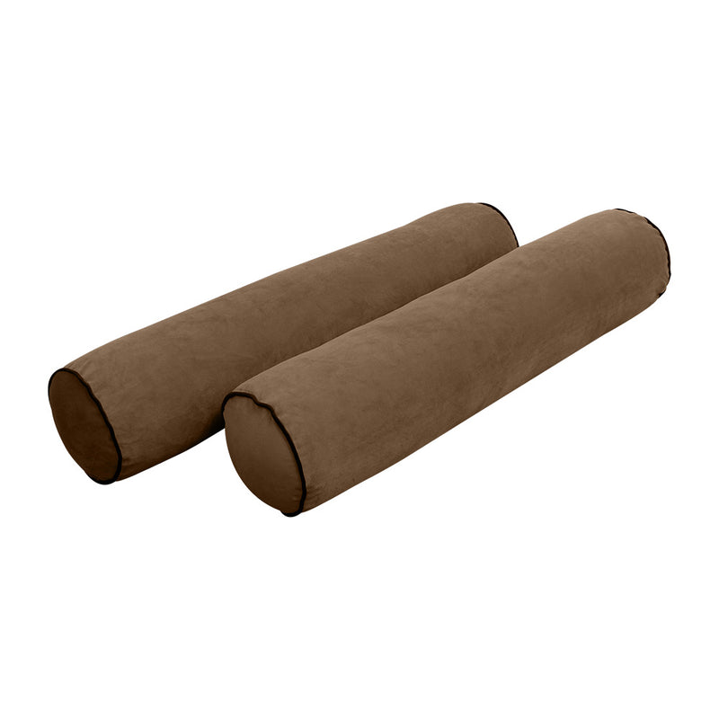 Model V5 - Velvet Indoor Daybed Bolster Pillow Cushion |COVERS ONLY|