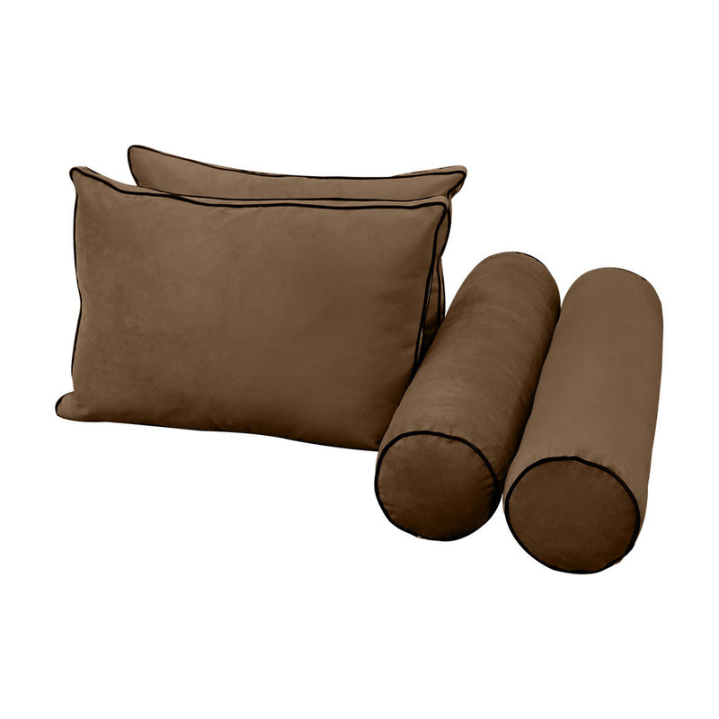 Model V1 - Velvet Indoor Daybed Mattress Bolster Pillow Backrest Cushion |COVERS ONLY|