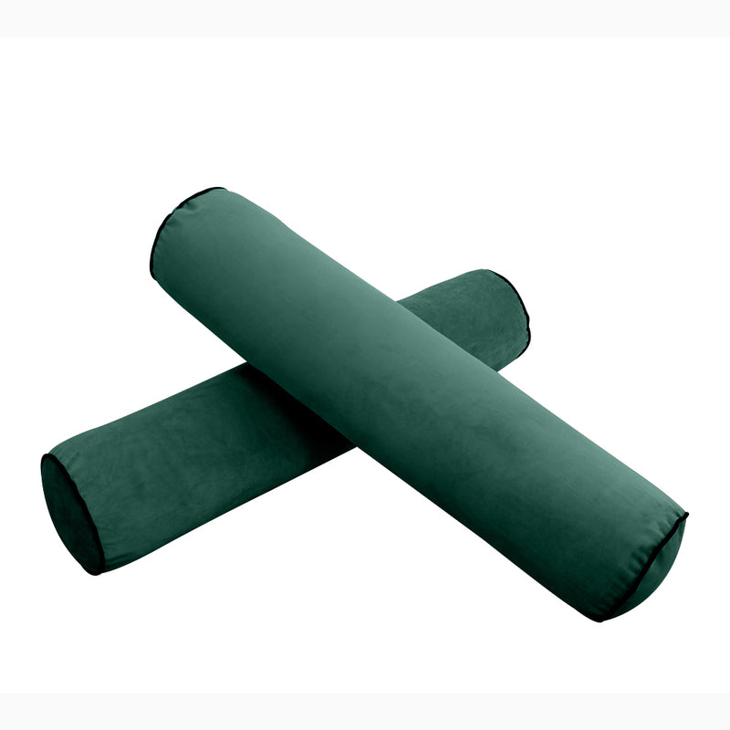 Model V5 - Velvet Indoor Daybed Bolster Pillow Cushion |COVERS ONLY|