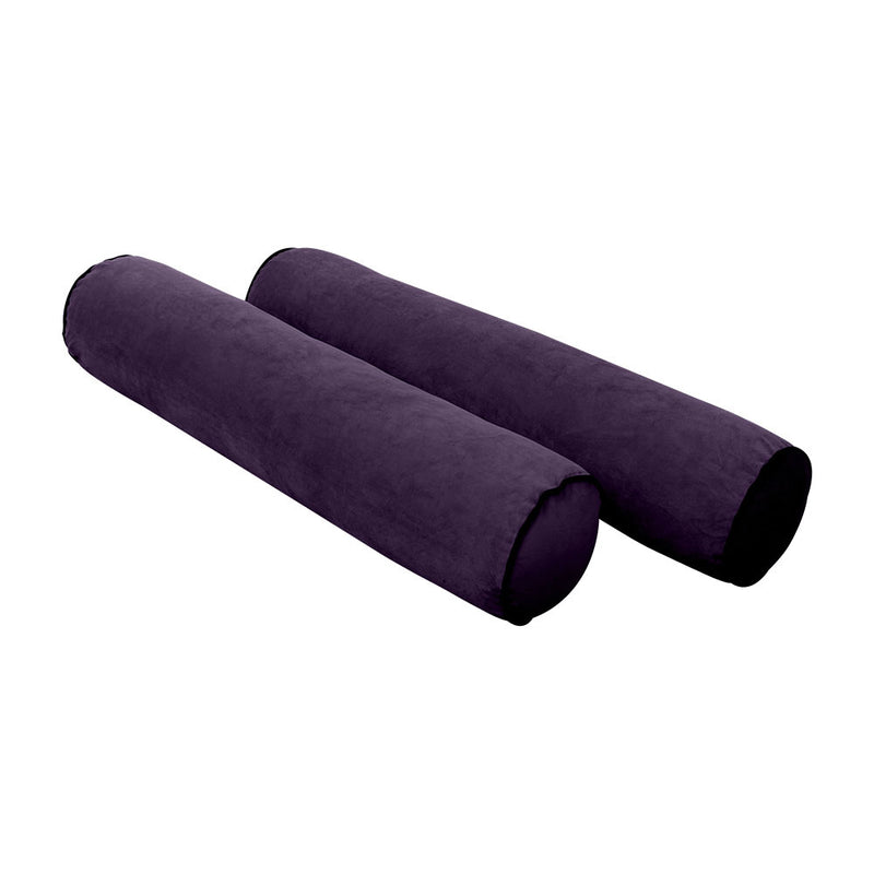 Model V5 - Velvet Indoor Daybed Bolster Pillow Cushion |COVERS ONLY|