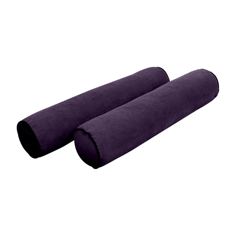 Model V4 - Velvet Indoor Daybed Bolster Pillow Backrest Cushion |COVERS ONLY|